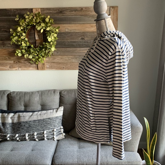 J. Crew Striped Hooded Side Zip Pullover - Picture 3 of 13
